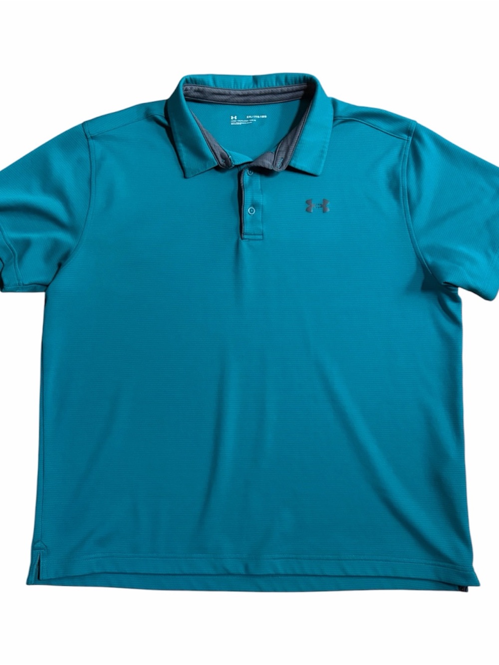 Under Armour Mens Logo 3 Button Short Sleeve Polo Shirt Size XXL Bright Teal